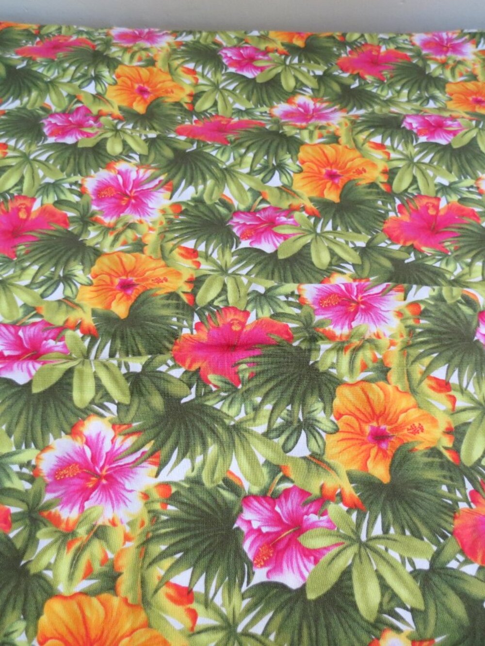 Colorful Floral Vintage cloth 54" x 42" tablecloth